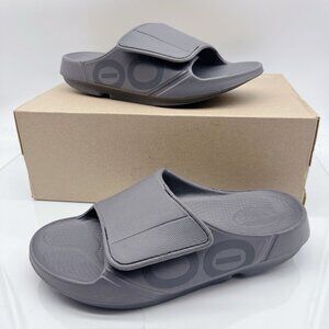OOfos OOahh Sport Flex Sandal Slate Gray Yeezy Slide EU 41 Womens US 10
